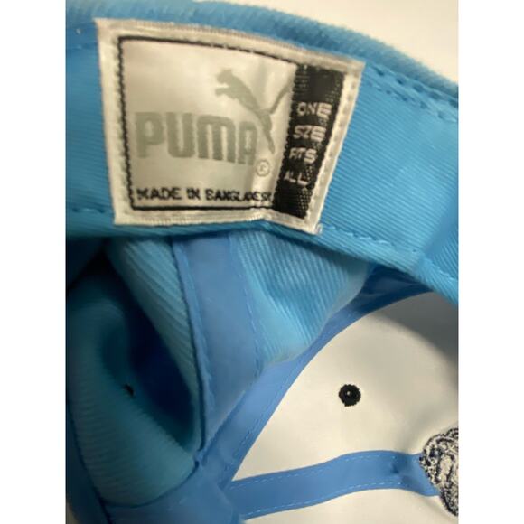 Vintage Puma UNC Tar Heels Snapback Baseball Hat Light Blue Embroidered Mascot - Picture 5 of 5